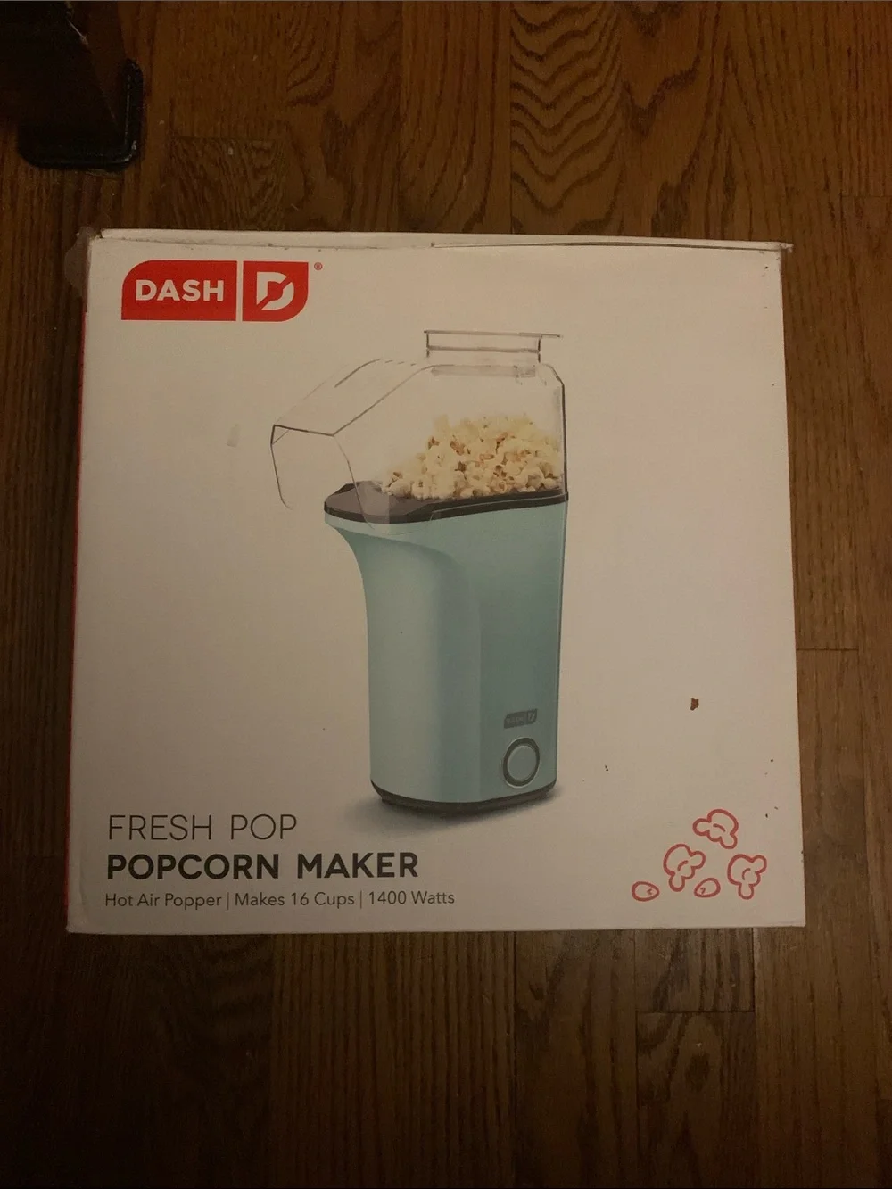 Ash Dash Fresh Pop Popcorn Maker in Light Blue and Clear